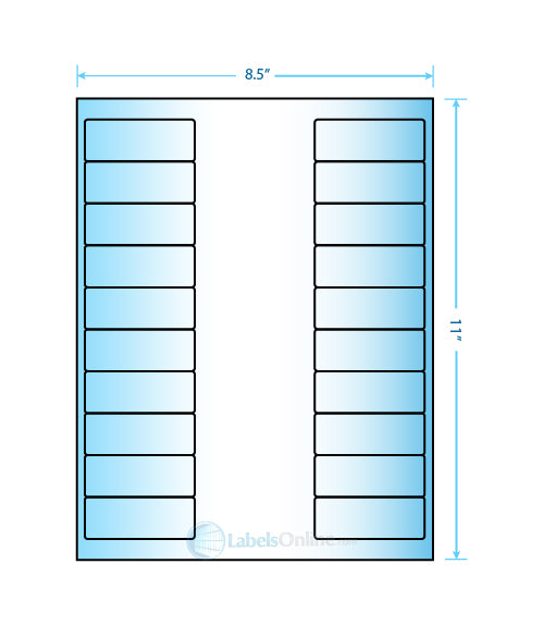 2.625" x 1" - 20 up - Mid Gloss (Laser)