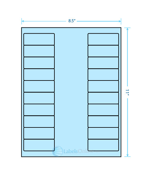 2.625" x 1" - 20 up - Pastel Blue (Laser)