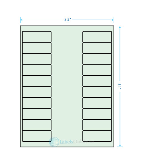 2.625" x 1" - 20 up - Pastel Green (Laser)