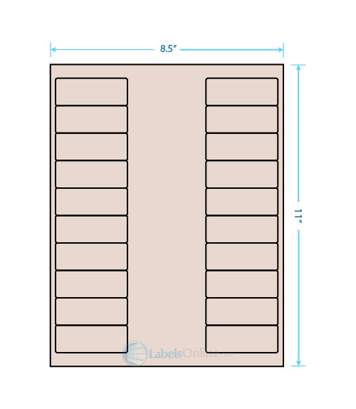 2.625" x 1" - 20 up - Pastel Tan (Laser)