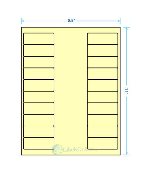 2.625" x 1" - 20 up - Pastel Yellow (Laser)