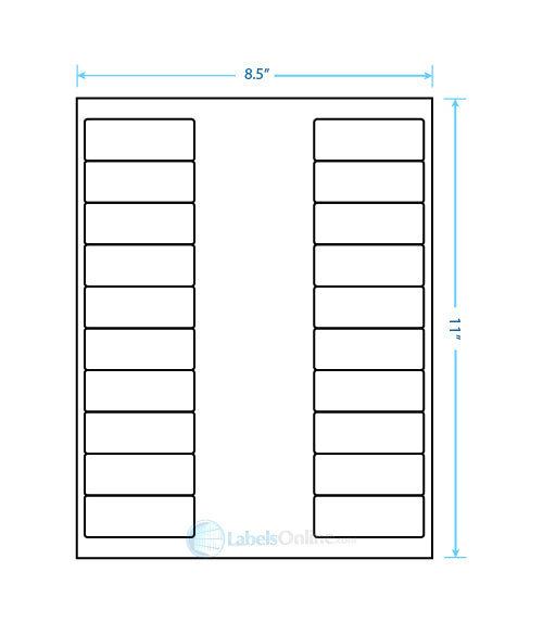 2.625" x 1" - 20 up - Removable (Laser / Inkjet)