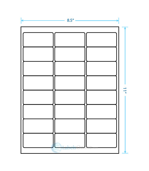 2.625" x 1.25" - 24 up - Clear Matte (Laser)