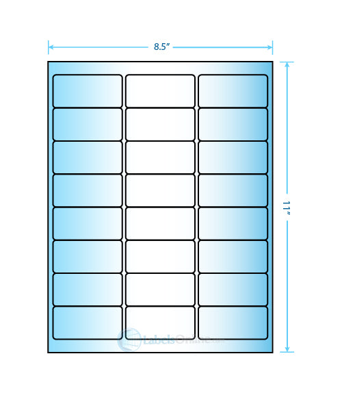 2.625" x 1.25" - 24 up - Mid Gloss (Laser)