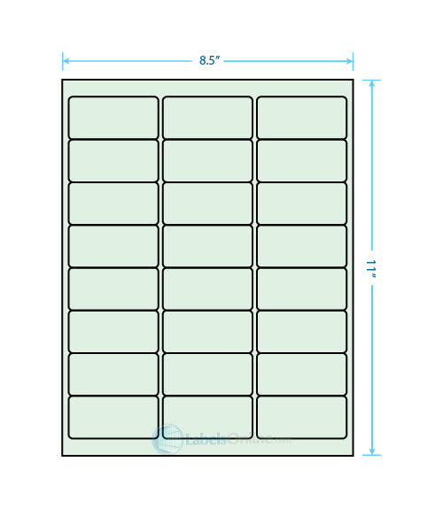 2.625" x 1.25" - 24 up - Pastel Green (Laser)