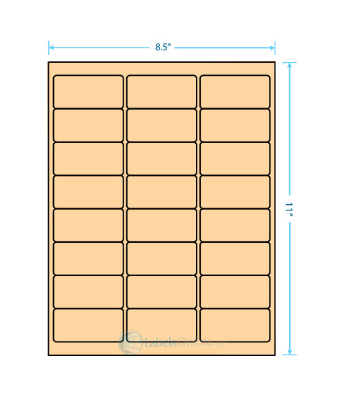 2.625" x 1.25" - 24 up - Pastel Orange (Laser)