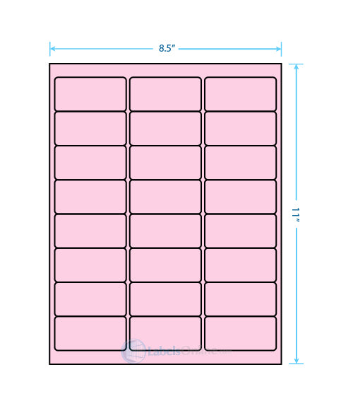 2.625" x 1.25" - 24 up - Pastel Pink (Laser)