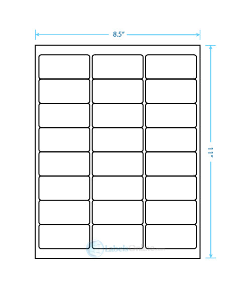 2.625" x 1.25" - 24 up - White Polyester (Laser)