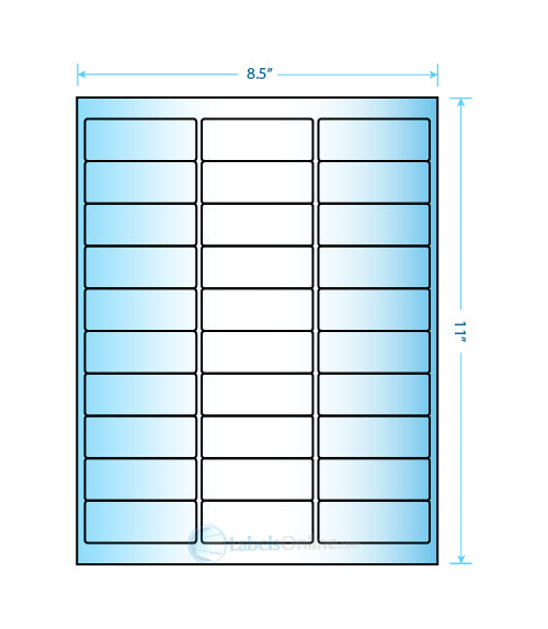 2.625" x 1" Address Labels - 30 up - High Gloss