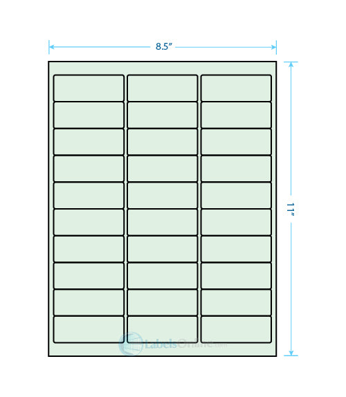 2.625" x 1" Address Labels - 30 up - Pastel Green