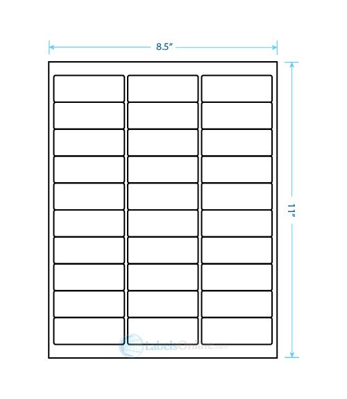 2.625" x 1" Address Labels - 30 up - Standard White Matte