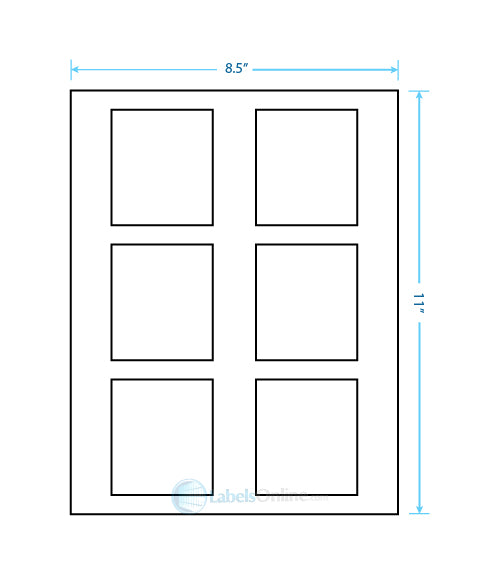 2.625" x 3" - 6 up - Standard White Matte (Laser / Inkjet)