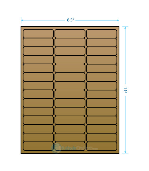 2.625" x .75" - 42 up - Brown Kraft