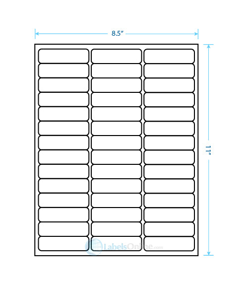 2.625" x .75" - 42 up - Clear Matte