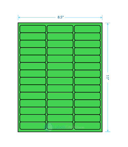 2.625" x .75" - 42 up - Fluorescent Green