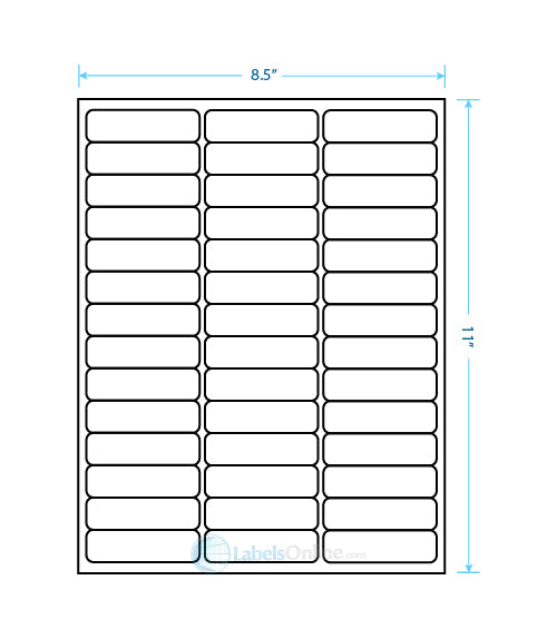 2.625" x .75" - 42 up - Opaque/Blockout