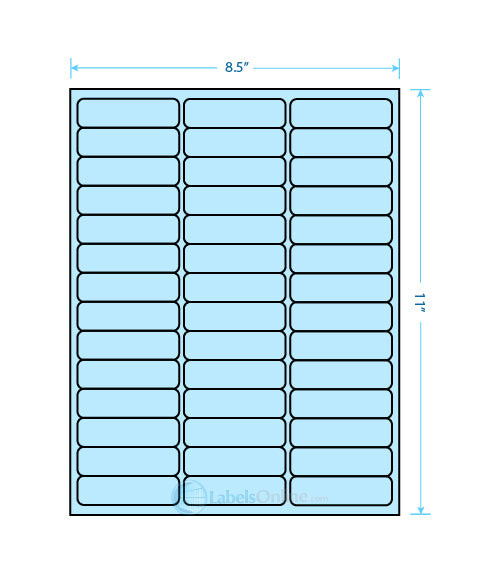 2.625" x .75" - 42 up - Pastel Blue