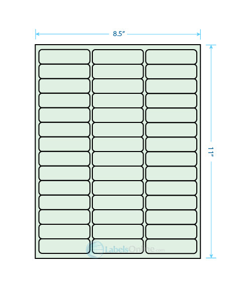 2.625" x .75" - 42 up - Pastel Green