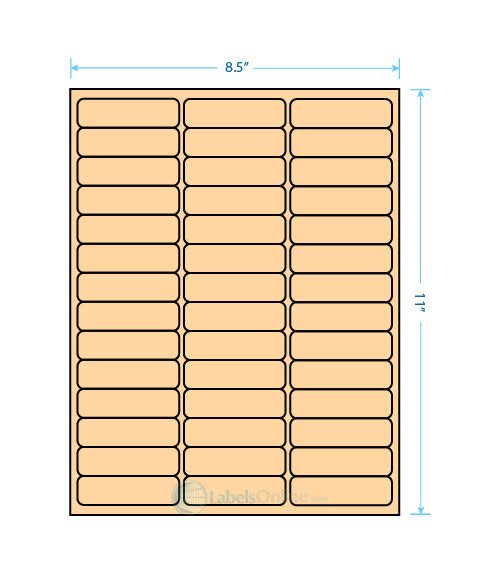 2.625" x .75" - 42 up - Pastel Orange