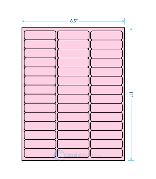 2.625" x .75" - 42 up - Pastel Pink
