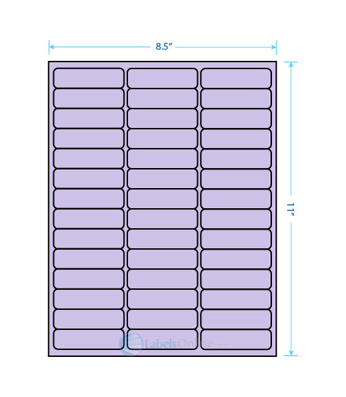 2.625" x .75" - 42 up - Pastel Purple