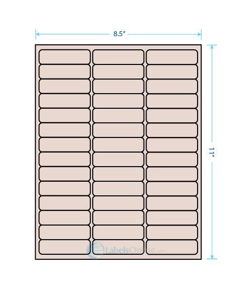 2.625" x .75" - 42 up - Pastel Tan