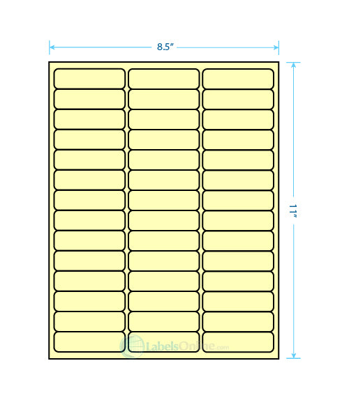 2.625" x .75" - 42 up - Pastel Yellow