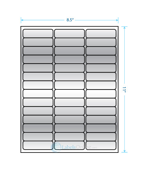 2.625" x .75" - 42 up - Silver Foil