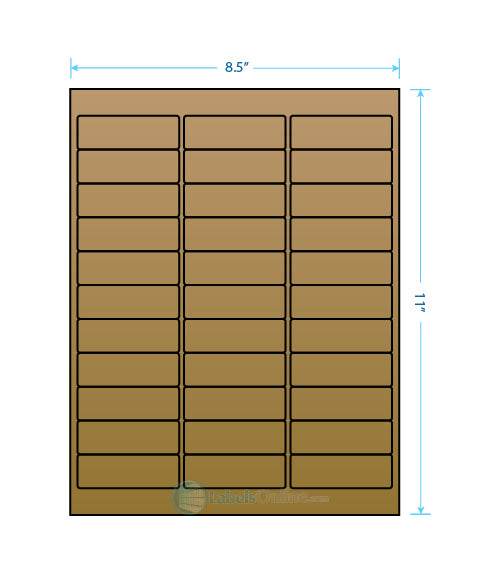 2.625" x .875" - 33 up - Brown Kraft