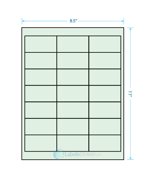 2.66" x 1.375" - 21 up - Pastel Green