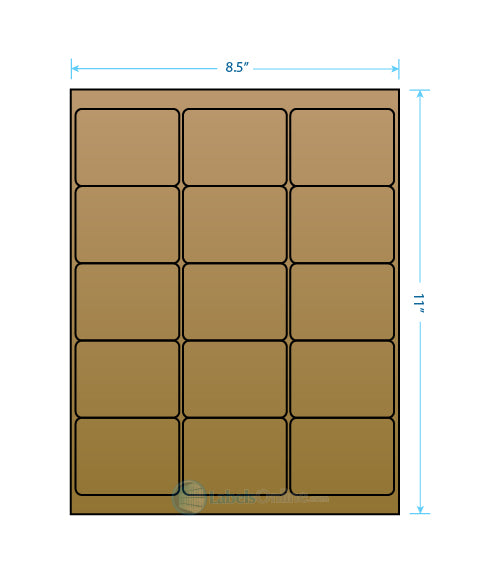 2.6875" x 2" - 15 up - Brown Kraft