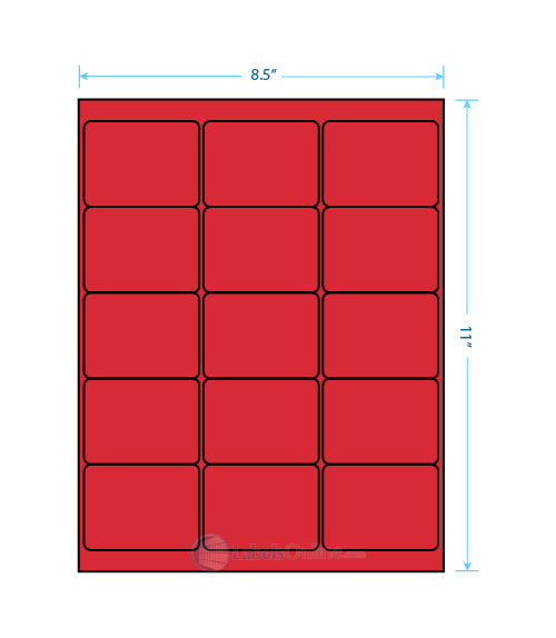 2.6875" x 2" - 15 up - Fluorescent Red