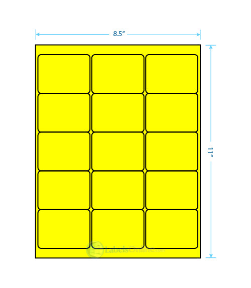 2.6875" x 2" - 15 up - Fluorescent Yellow