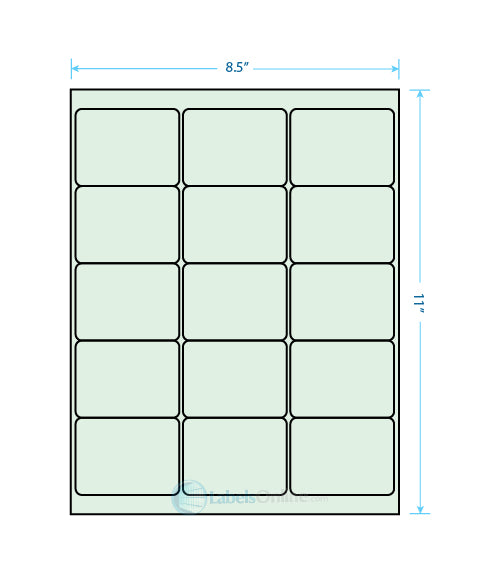 2.6875" x 2" - 15 up - Pastel Green