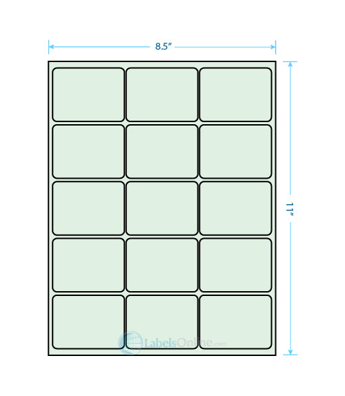 2.6875" x 2" - 15 up - Pastel Green