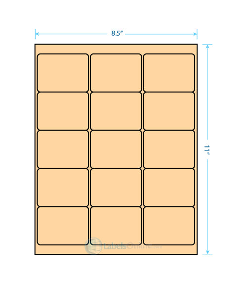 2.6875" x 2" - 15 up - Pastel Orange