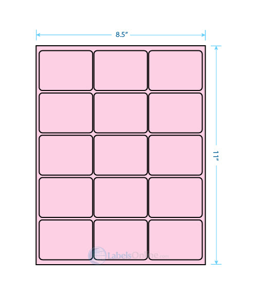 2.6875" x 2" - 15 up - Pastel Pink