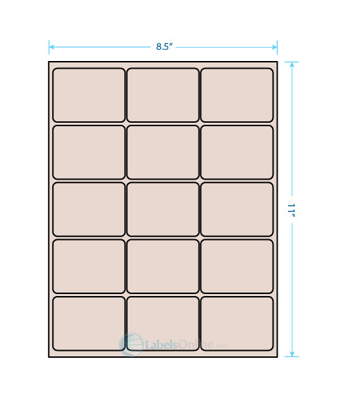 2.6875" x 2" - 15 up - Pastel Tan