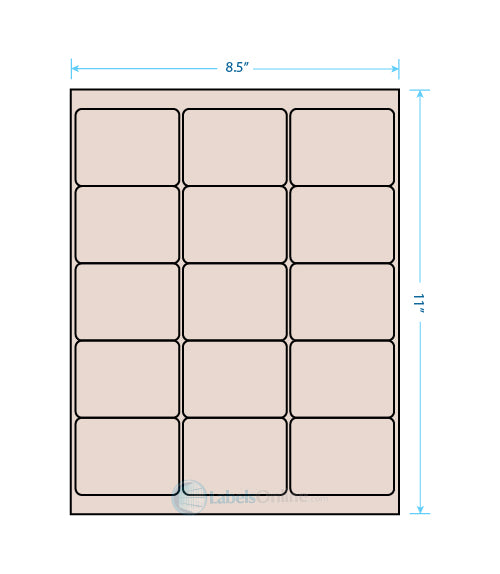2.6875" x 2" - 15 up - Pastel Tan