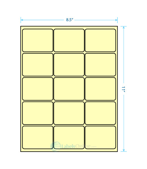 2.6875" x 2" - 15 up - Pastel Yellow