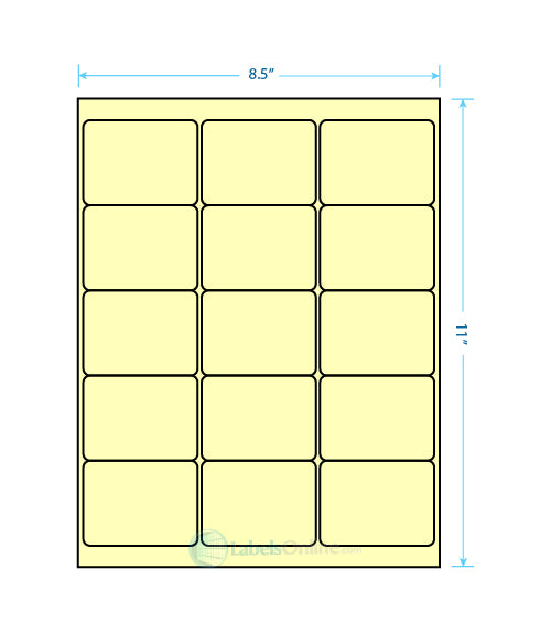 2.6875" x 2" - 15 up - Pastel Yellow