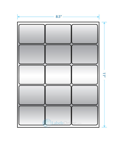 2.6875" x 2" - 15 up - Silver Foil