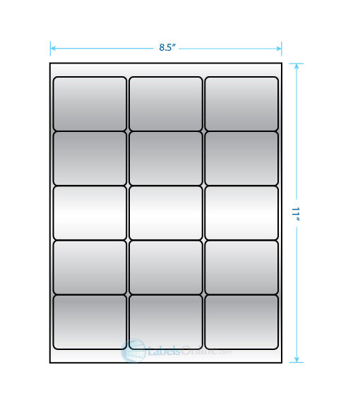 2.6875" x 2" - 15 up - Silver Foil