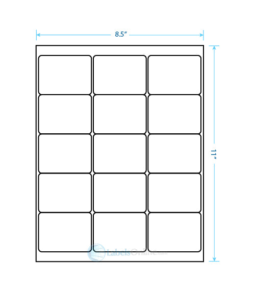 2.6875" x 2" - 15 up - White Polyester