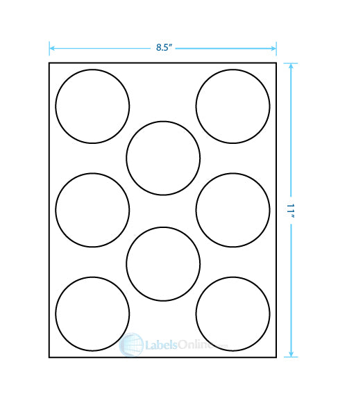 2.75" - 8 up - Aggressive Adhesive (Laser / Inkjet)