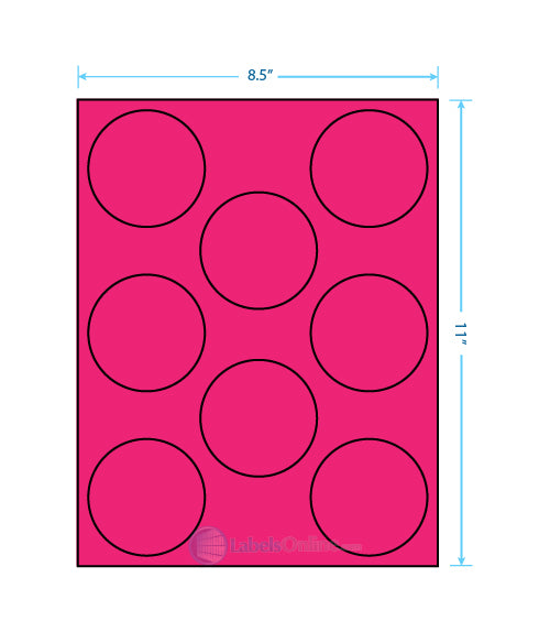 2.75" - 8 up - Fluorescent Pink (Laser)