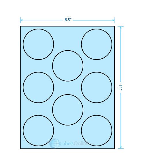 2.75" - 8 up - Pastel Blue (Laser)