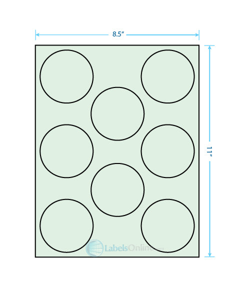 2.75" - 8 up - Pastel Green (Laser)