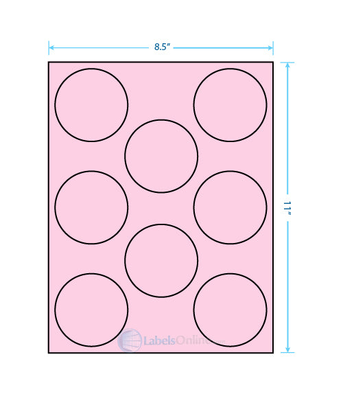 2.75" - 8 up - Pastel Pink (Laser)