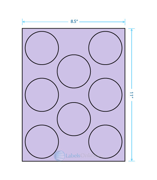 2.75" - 8 up - Pastel Purple (Laser)